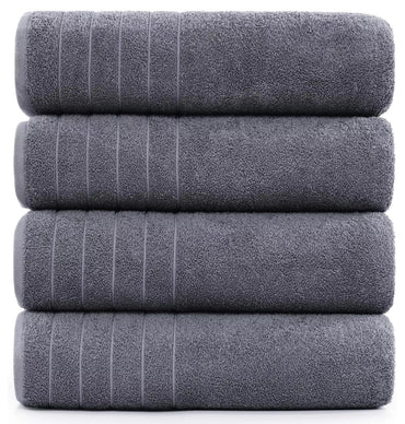 600-GSM Super Jumbo Cotton Bath Sheet in white folded on a bathroom shelf
